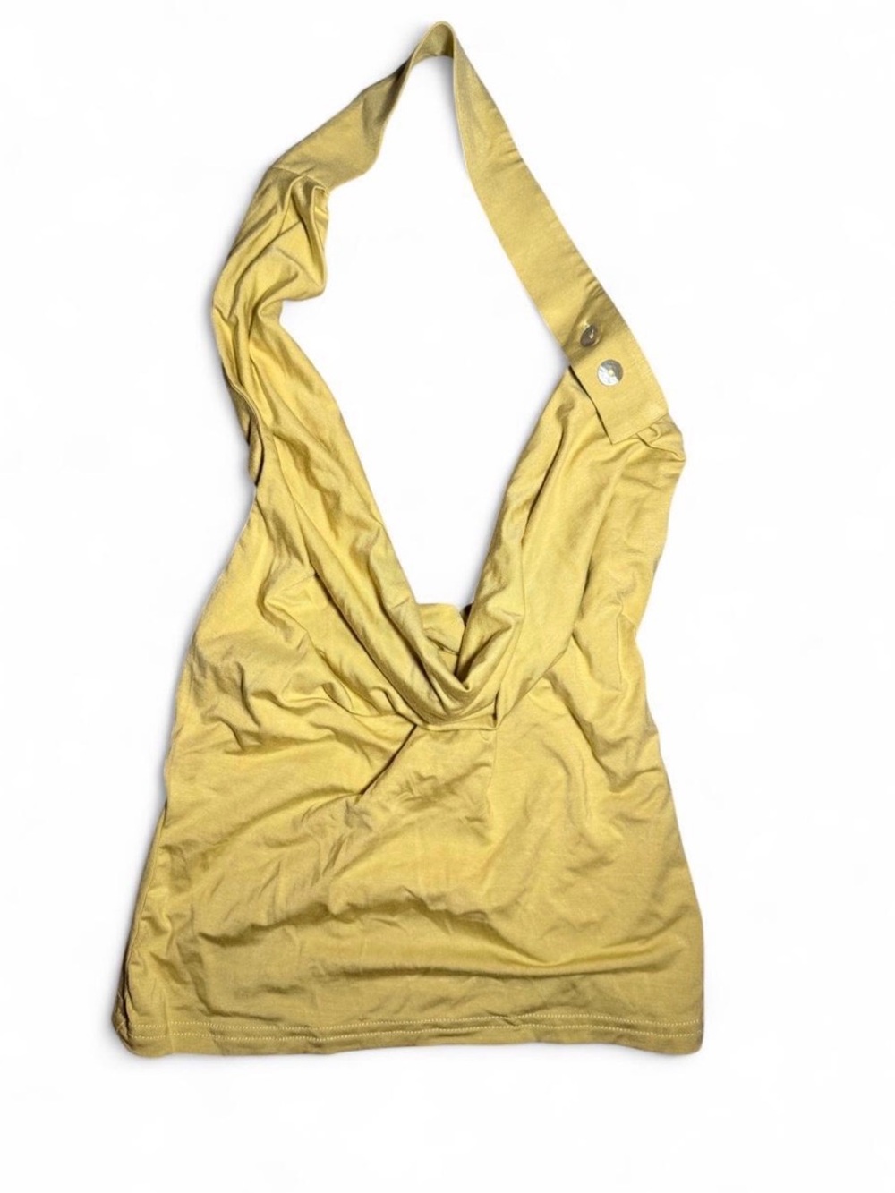 Princess Polly Yellow Halter Cowl Neck Crop Top